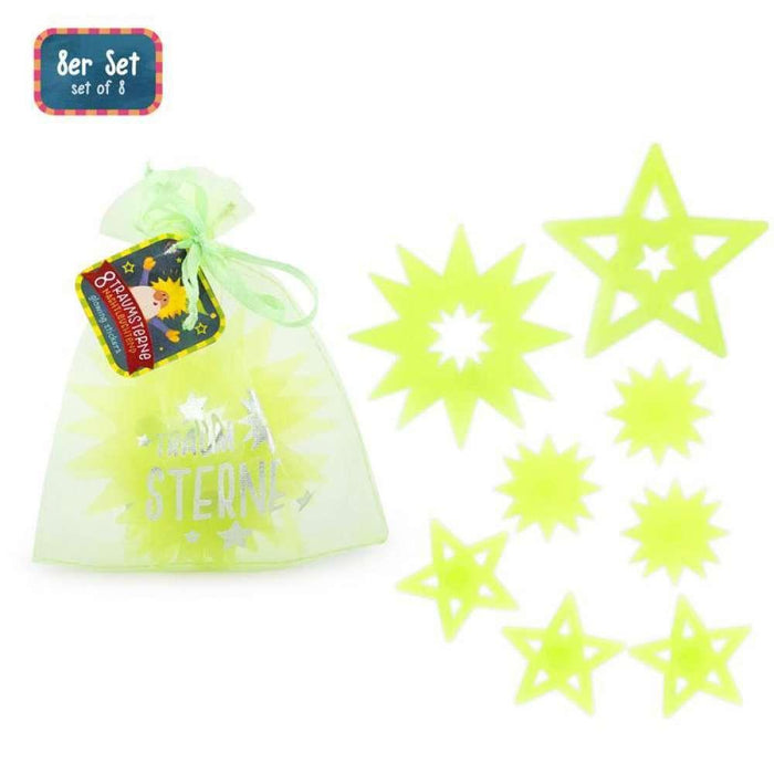 Wichtel 8 Stars that Glow in the Dark with Sticker