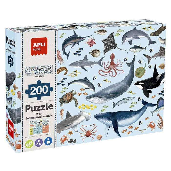 Puzzle Animais em Extinção Oceano 200 Peças