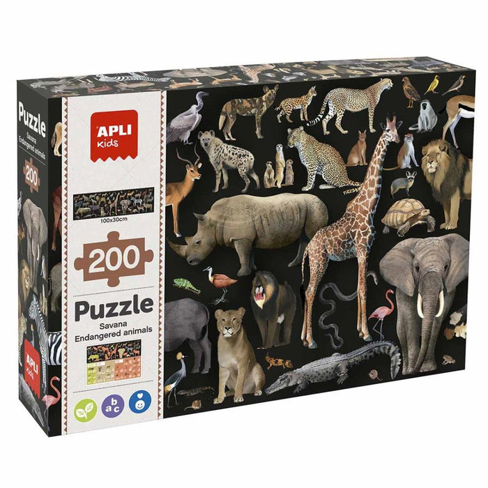 Puzzle Animais em Extinção Savana 200 Peças