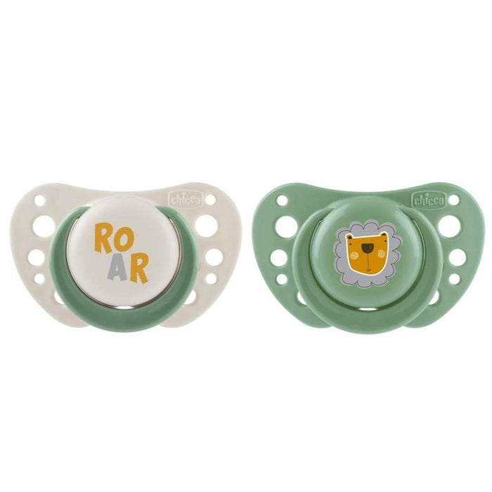 2 Physio Air Silicone Pacifiers 2-6m Green
