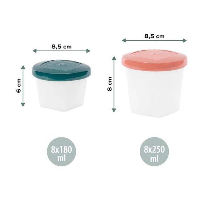 Babymoov 16 Babybols Bio Containers 8 x 180ml + 8 x 250ml