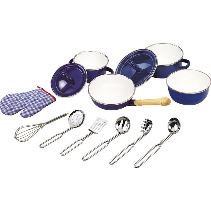 Conjunto de 13 Acessórios de Cozinha Azul/Branco