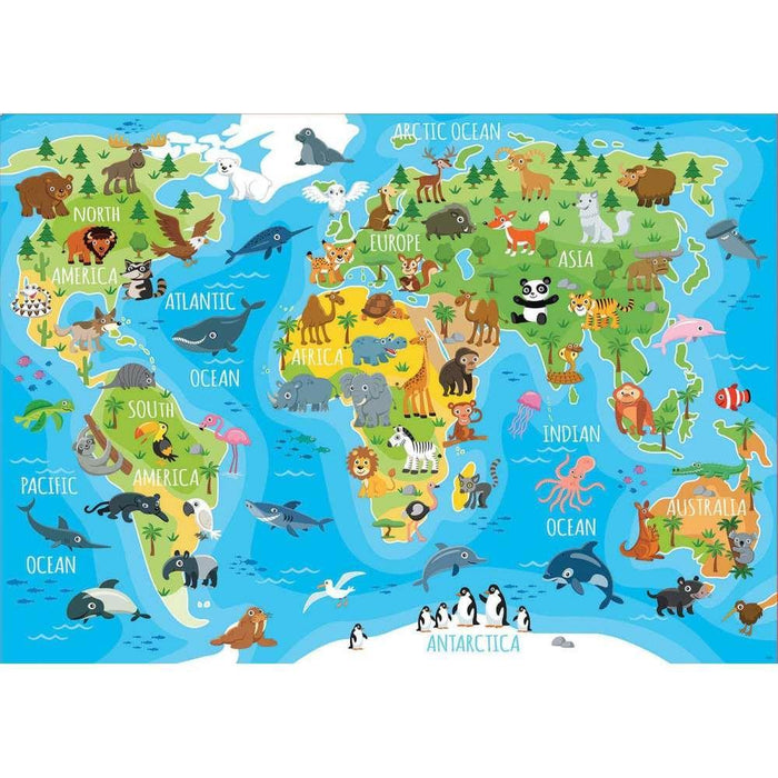 Educa Puzzle Mapa Mundo Animais 150 Peças