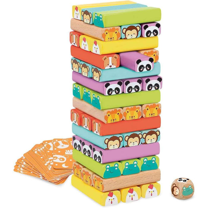 Woomax Tower Colorful Wooden Blocks with Animals