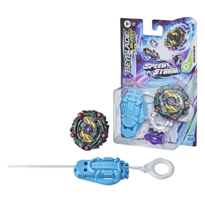 Hasbro Pack Beyblade Spinning Top with Speedstorm Launcher and Slingshock Basic Stadium