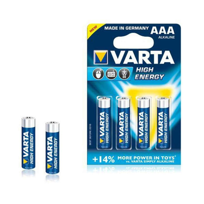 Pilas Varta AAA de alta energía, paquete de 4