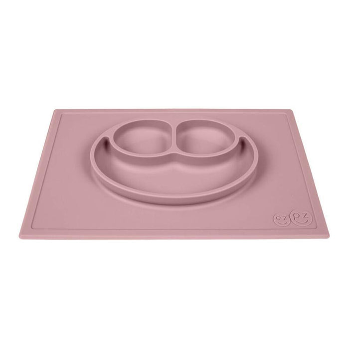 Prato com Divisórias e Base de Sucção Happy Mat Rosa Nórdico