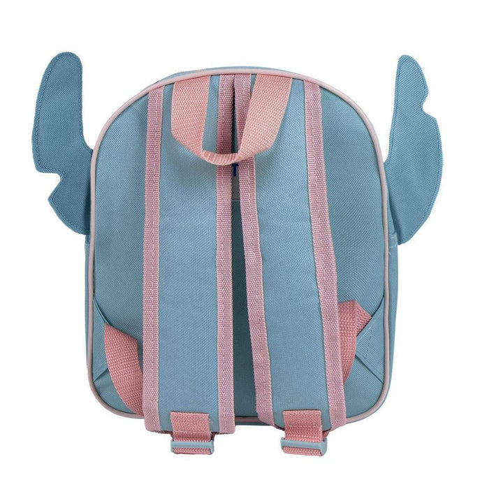 Mochila 3D Stitch com Orelhas Azul 31x25cm