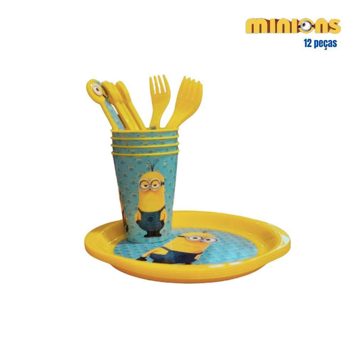 Kit para Festa de Plástico Minions - 12 Peças