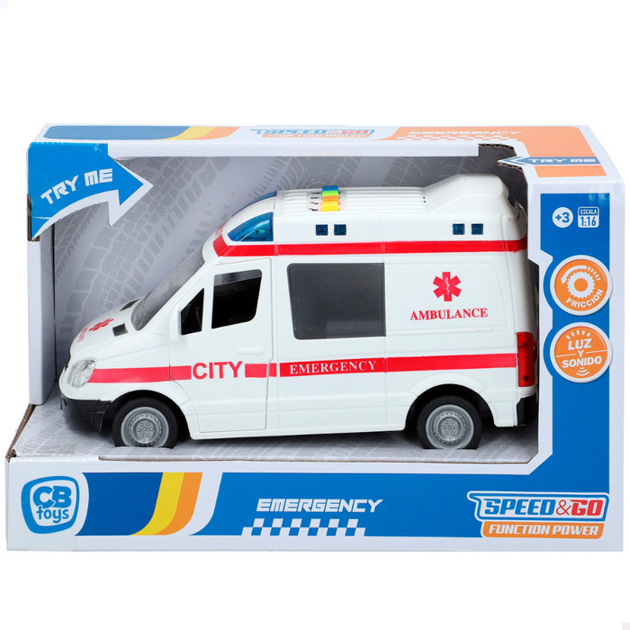 CB Toys Speed&amp;Go Coche de Emergencia con Luz y Sonido 1:16