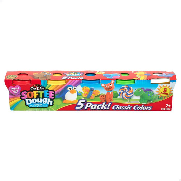 Softee Dough 5 Colorful Plasticine Pots 425g