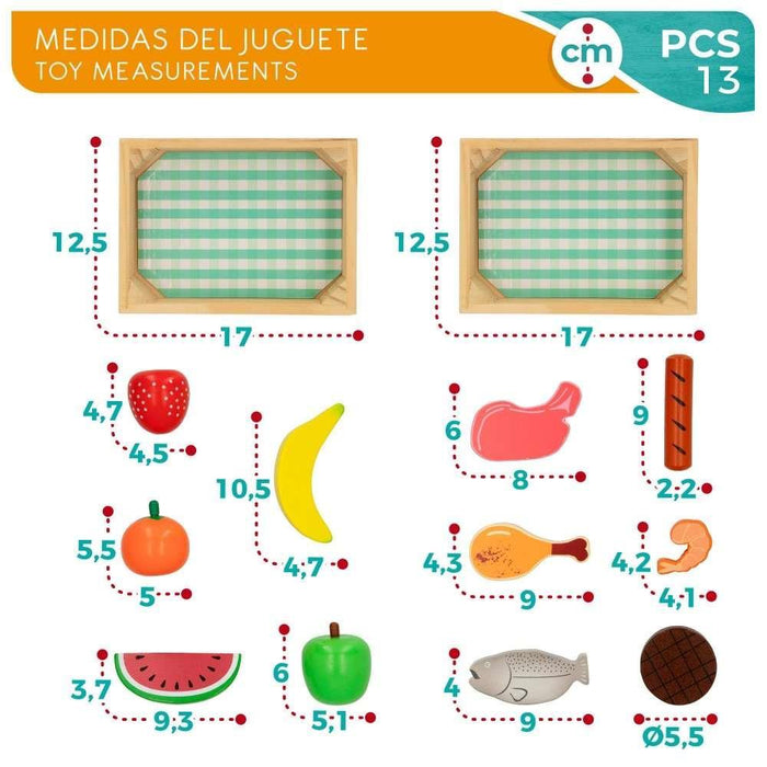 2 Caixas de Comida em Madeira 12 Peças