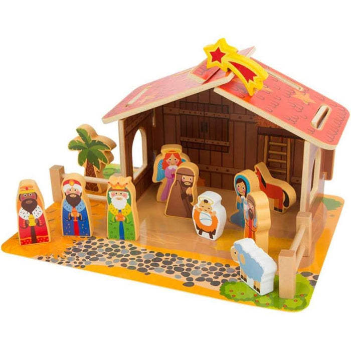 Woomax Bethlehem Nativity Scene in Wood 20 Pieces