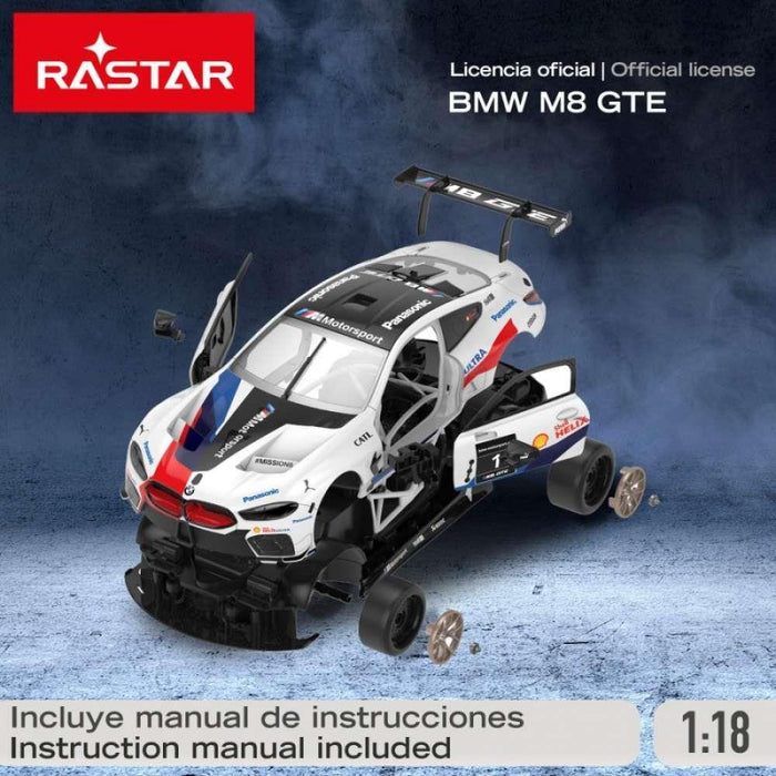 Kit de Construção de Carro RC BMW M8 GTE 1:18 Branco