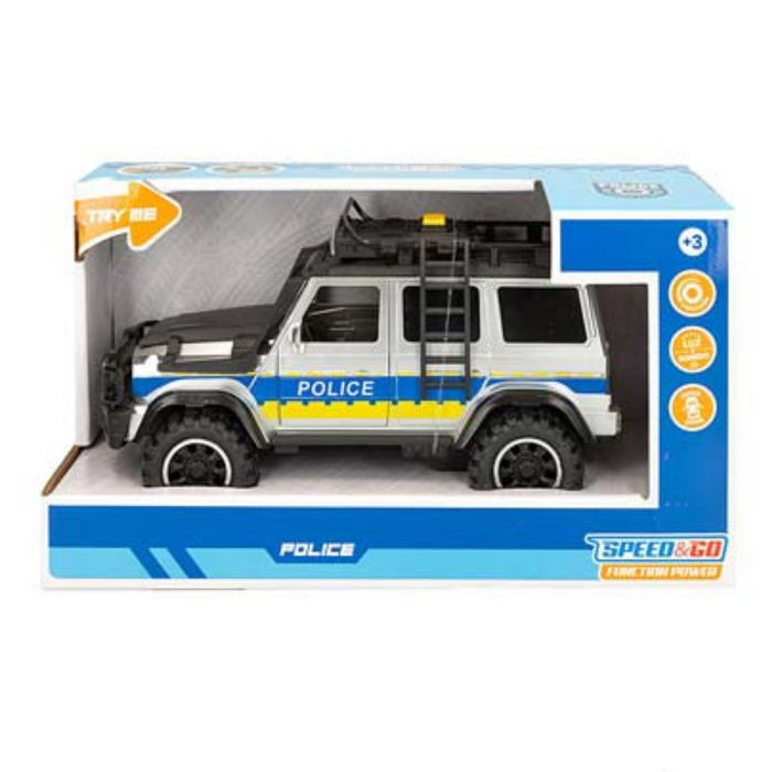 Metal Police Jeep with Sound and Light 1:14