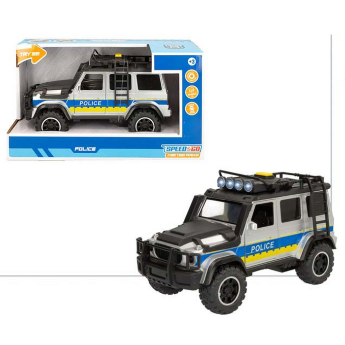 Metal Police Jeep with Sound and Light 1:14