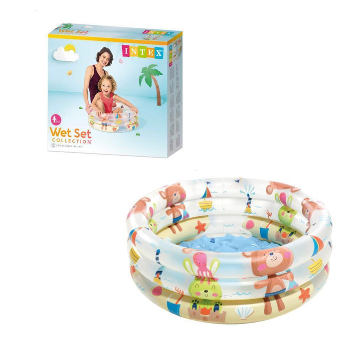 Piscina Insuflável Intex com 3 Aros Animais 61x22cm