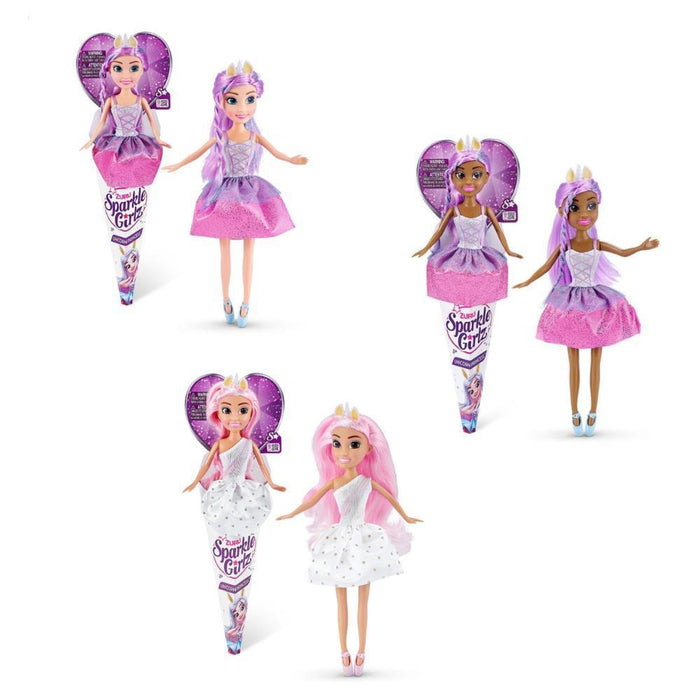 Boneca Cone Sparkle Princess & Unicorn 26 cm