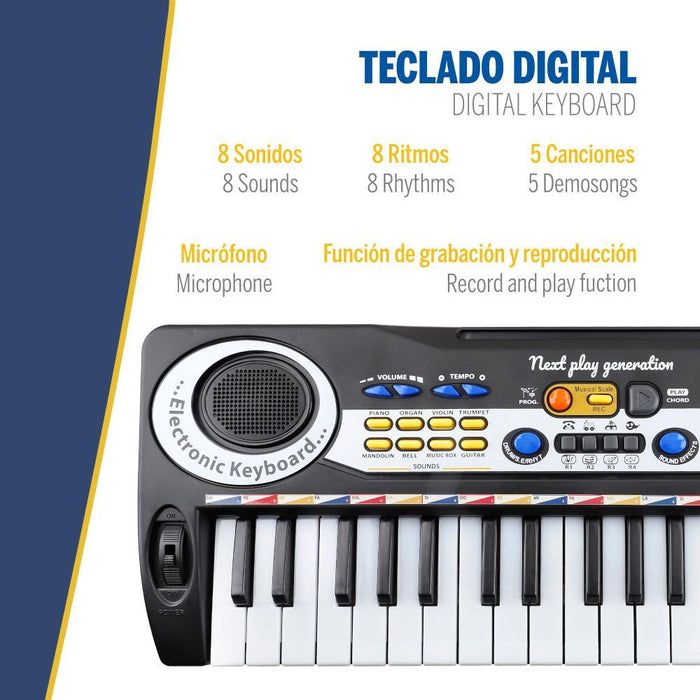 Piano Eletrónico com Microfone