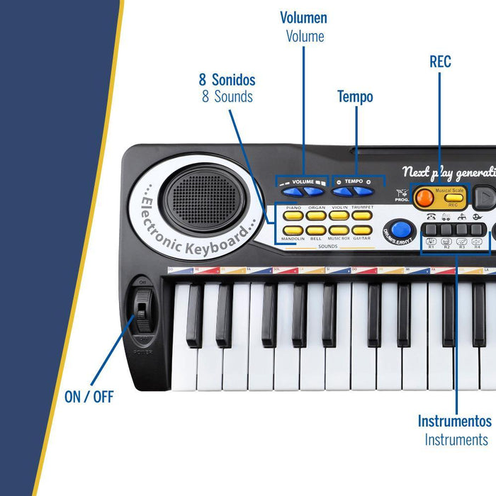 Piano Eletrónico com Microfone