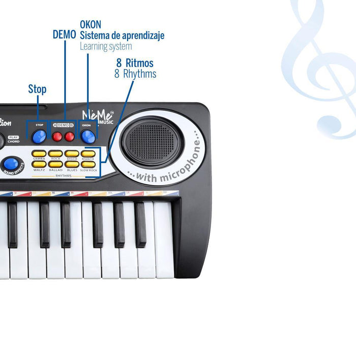 Piano Eletrónico com Microfone