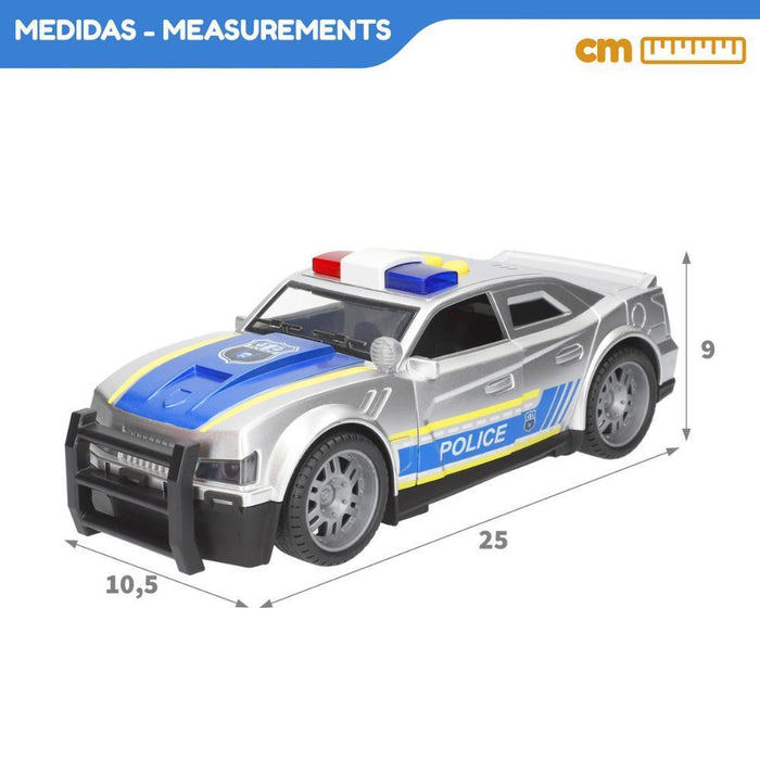 Carro de Polícia com Sistema de Fricção, Luz e Som 1:14