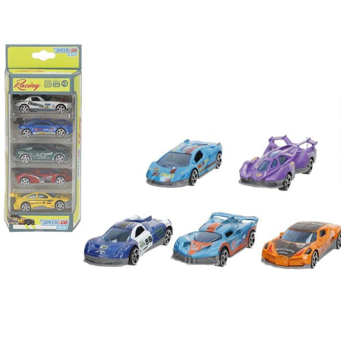 Conjunto de 5 Carros de Corrida em Metal 1:64