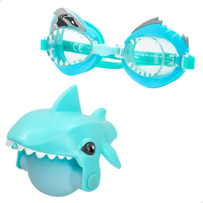 Óculos e Lançador de Água Aqua Trendz Tubarão Azul