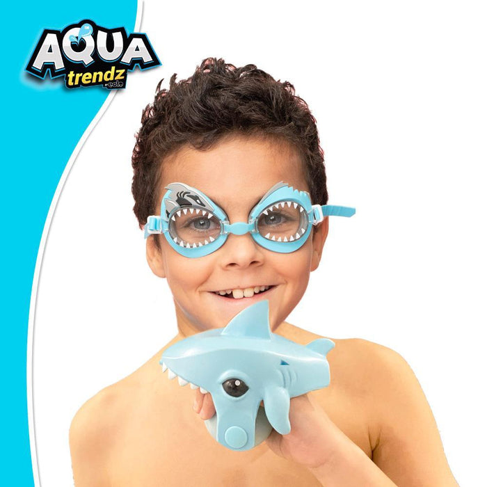 Óculos e Lançador de Água Aqua Trendz Tubarão Azul