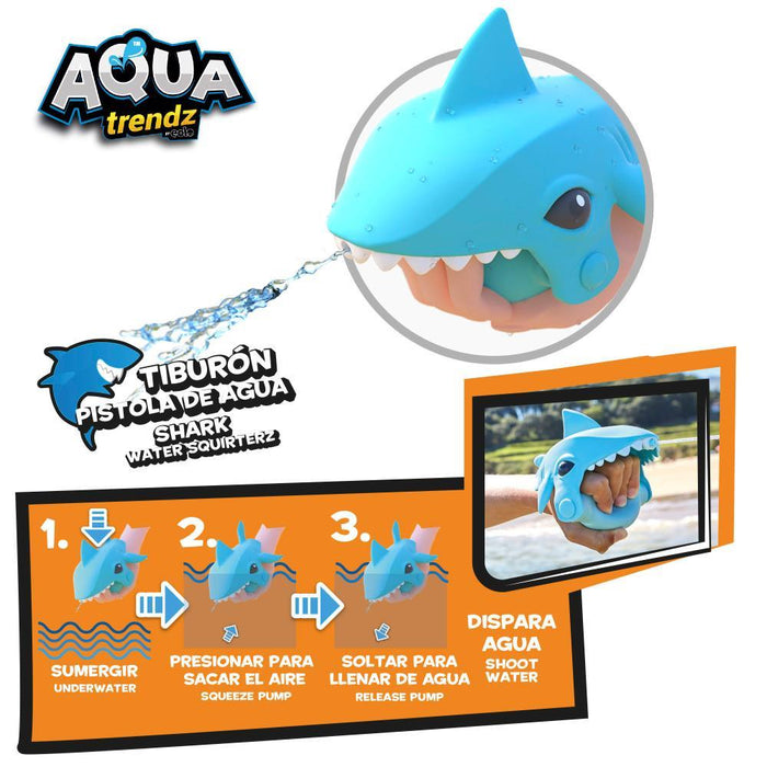Óculos e Lançador de Água Aqua Trendz Tubarão Azul