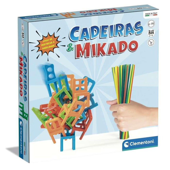 Jogo 2 em 1 Cadeiras Empilháveis e Mikado