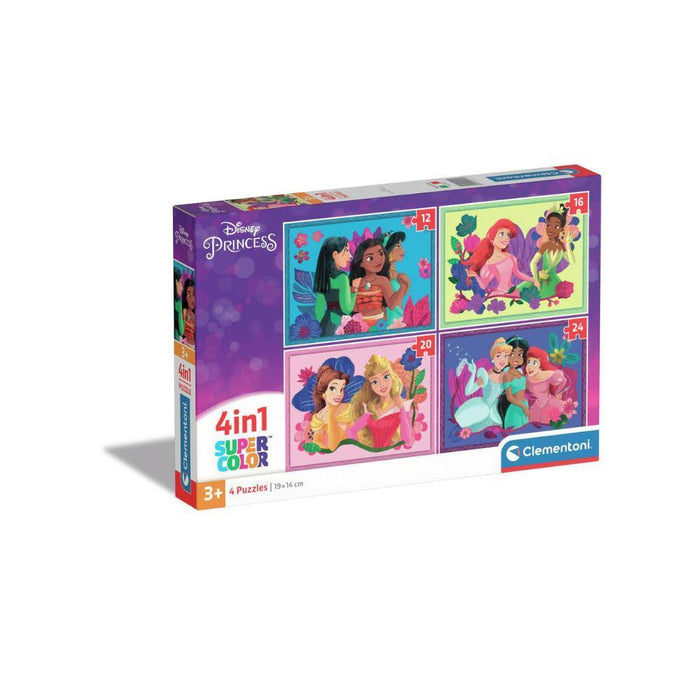 4 Puzzles Progressivos Princesas Disney 12 a 24 Peças