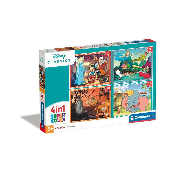 4 Puzzles Progressivos Disney Classics 12 a 24 Peças