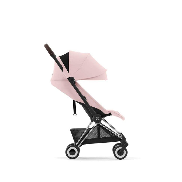 Cybex Coya Chrome Dark Brown Peach Pink Stroller