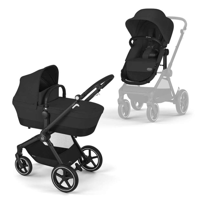 Carrinho Cybex Eos Lux 2 em 1 BLK Moon Black - Chassis Preto