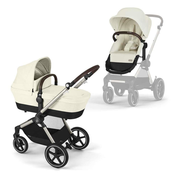 Cybex Eos Lux 2 in 1 TPE Seashell Beige Stroller - Taupe Chassis