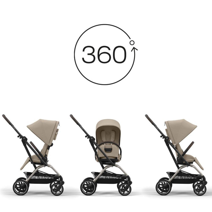 Carrinho Cybex Eezy S Twist+2 TPE Almond Beige - Chassis Taupe