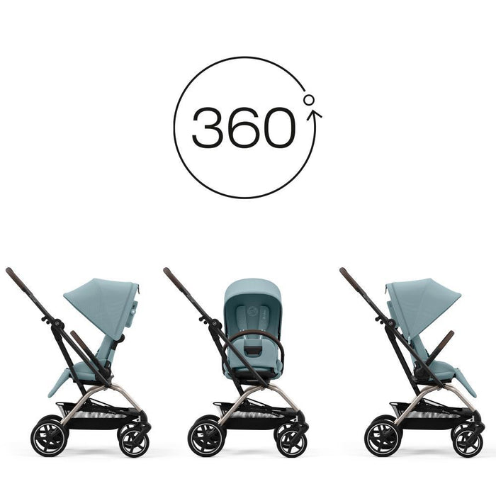 Carrinho Cybex Eezy S Twist+2 TPE Stormy Blue - Chassis Taupe