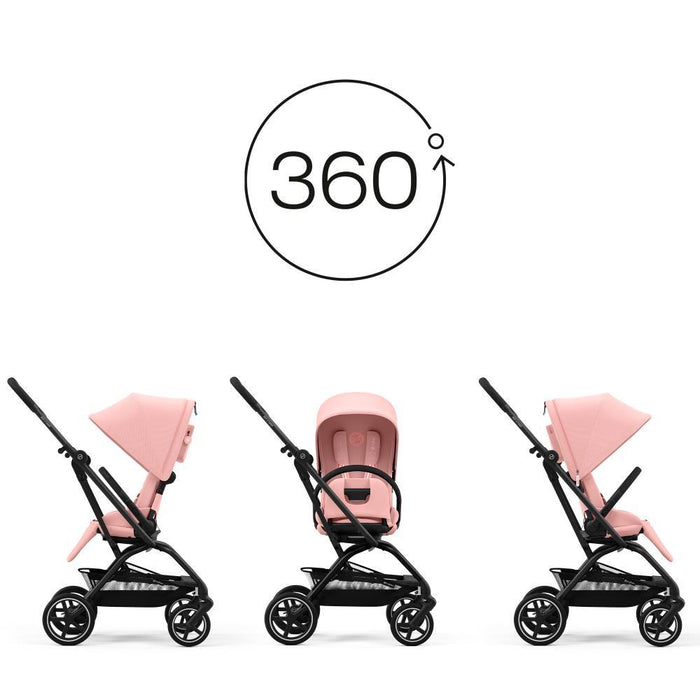 Carrinho Cybex Eezy S Twist +2 BLK Candy Pink - Chassis Preto