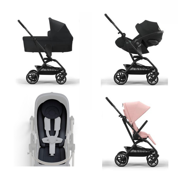 Carrinho Cybex Eezy S Twist +2 BLK Candy Pink - Chassis Preto