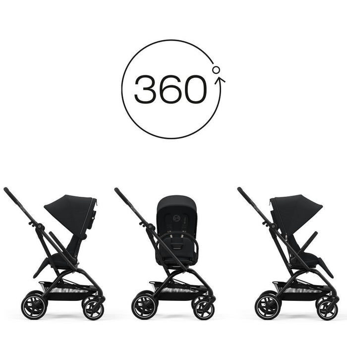 Carrinho Cybex Eezy S Twist +2 BLK Magic Black - Chassis Preto