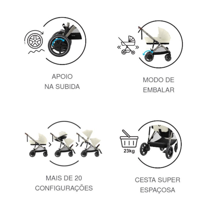 Carrinho Cybex e-Gazelle S BLK Moon Black - Chassis Preto