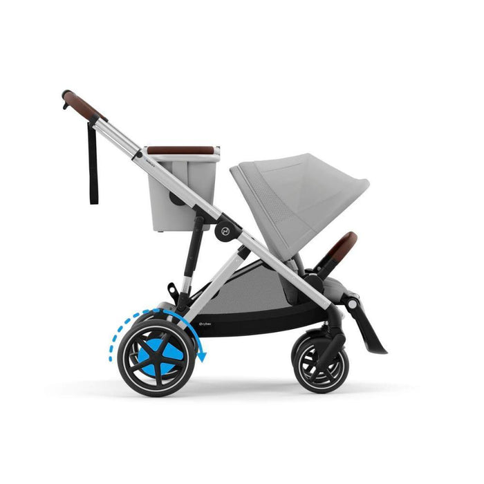 Cybex e-Gazelle S SLV Stone Grey Stroller - Silver Chassis