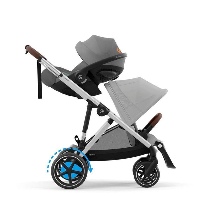 Carrinho Cybex e-Gazelle S SLV Stone Grey - Chassis Prateado