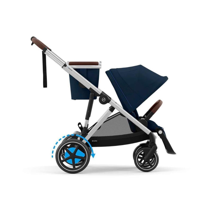 Carrinho Cybex e-Gazelle S SLV Ocean Blue - Chassis Prateado