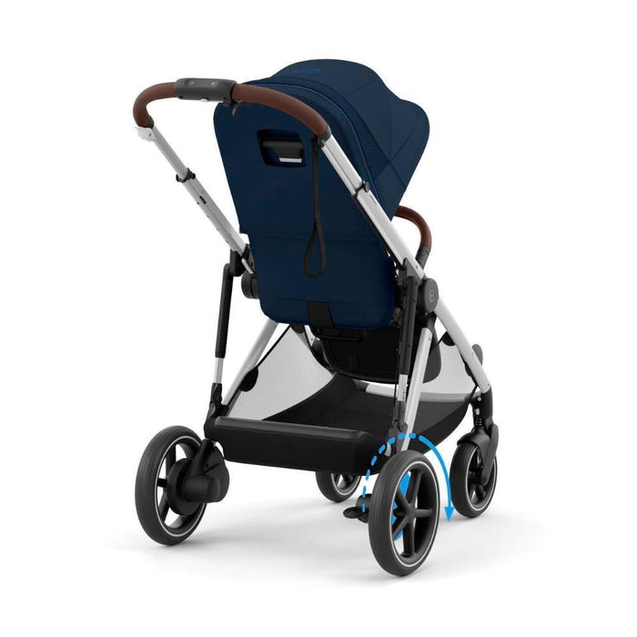 Carrinho Cybex e-Gazelle S SLV Ocean Blue - Chassis Prateado