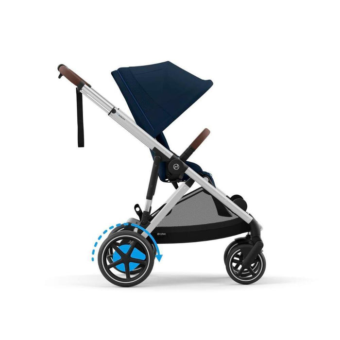 Cybex e-Gazelle S SLV Ocean Blue Stroller - Silver Chassis