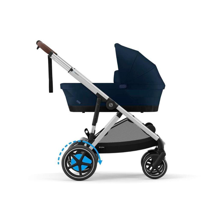 Carrinho Cybex e-Gazelle S SLV Ocean Blue - Chassis Prateado