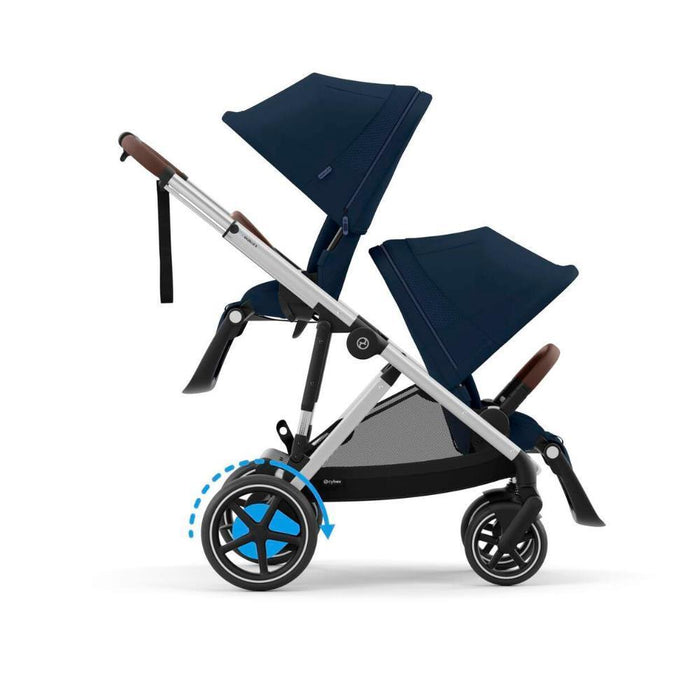 Carrinho Cybex e-Gazelle S SLV Ocean Blue - Chassis Prateado