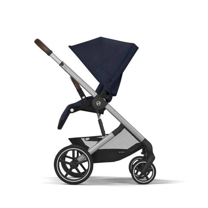 Carrinho Cybex Balios S Lux SLV Ocean Blue - Chassis Prateado